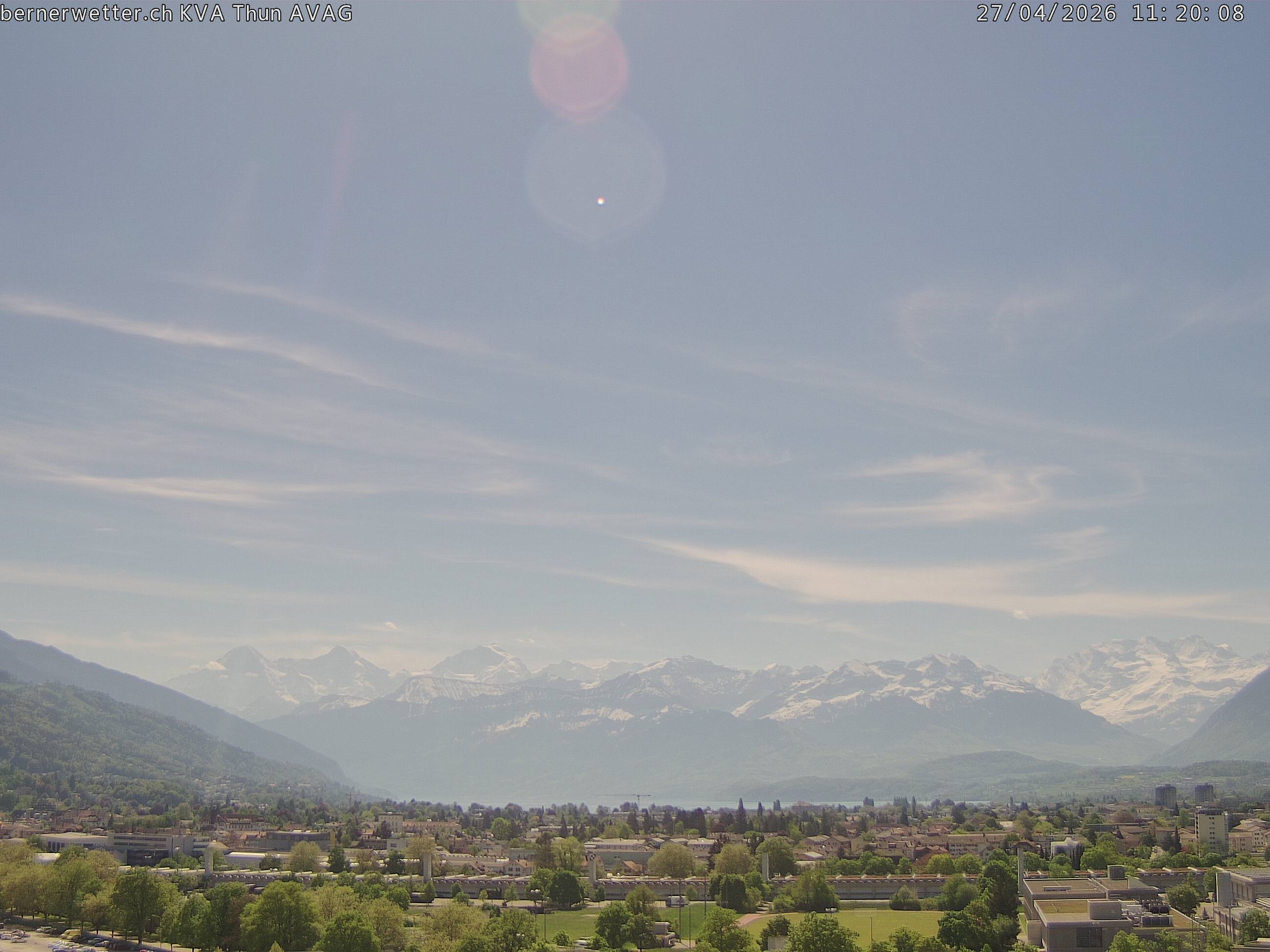 Wetterkamera in Thun, Sicht auf Berner Alpen und Jura